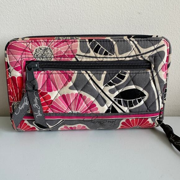 Vera Bradley Cheery Blossoms Turn Lock Wallet Large Daily Clutch Organizer Wear - Picture 3 of 12